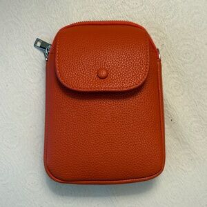 Canadian Handmade Excellent Quality Orange Genuine Leather Crossbody Bag
